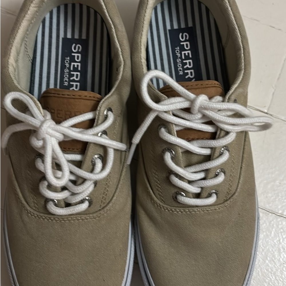 Sperry Men's Beige Canvas Boat Shoes